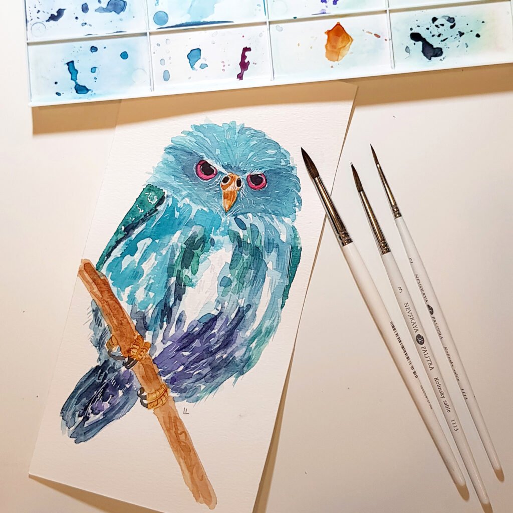 Watercolor owl illustration