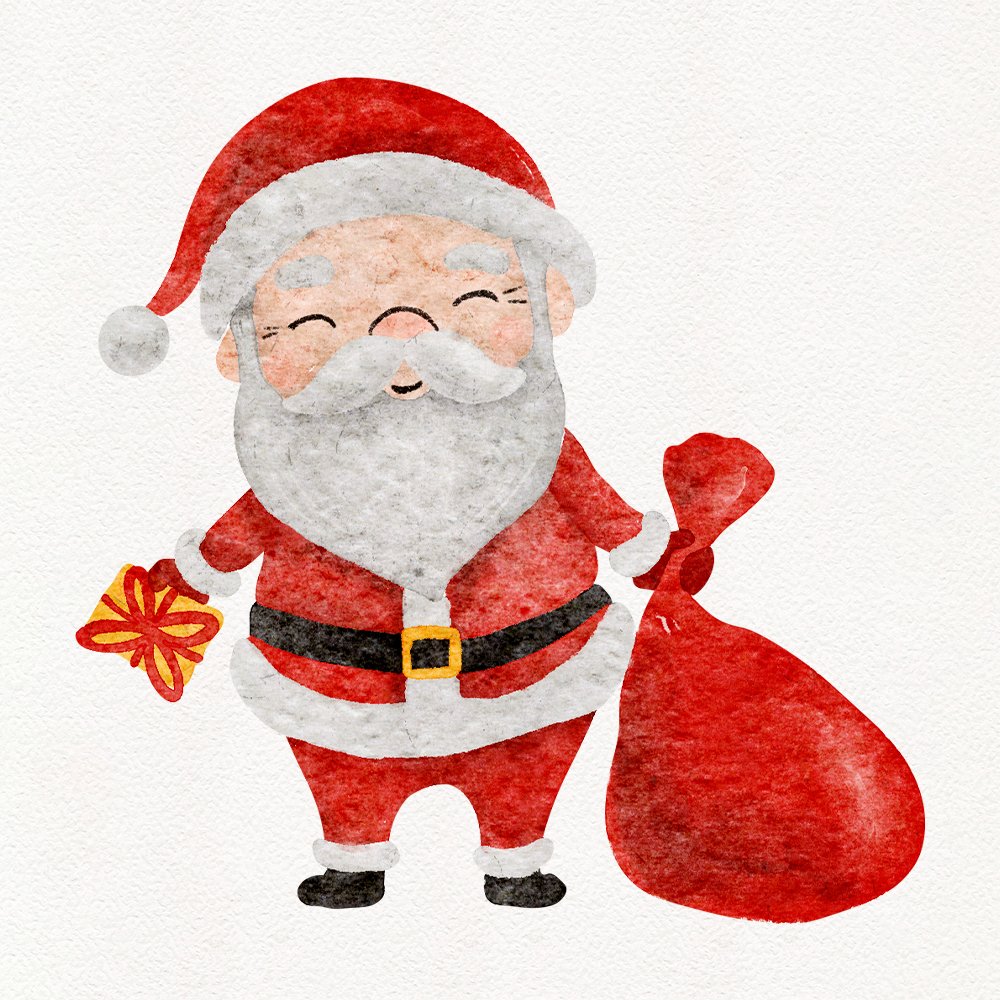 Watercolor Santa illustration