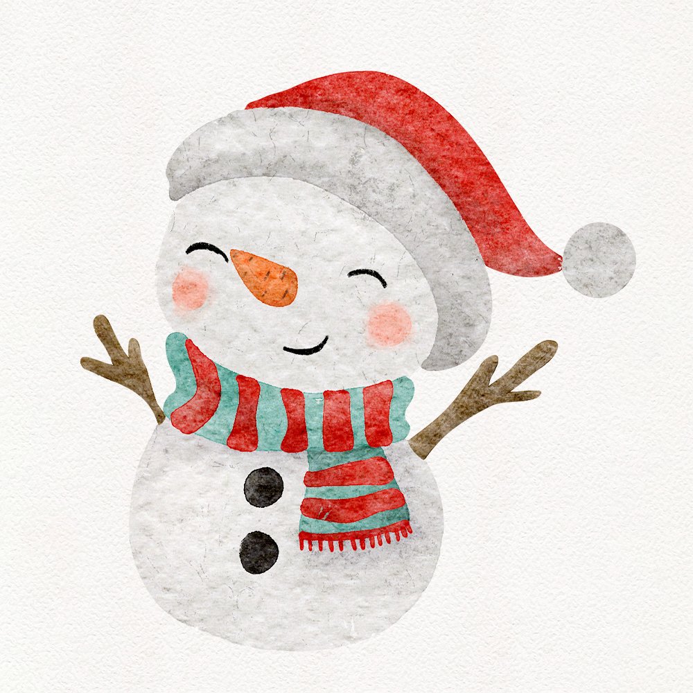 Watercolor snowman illustration