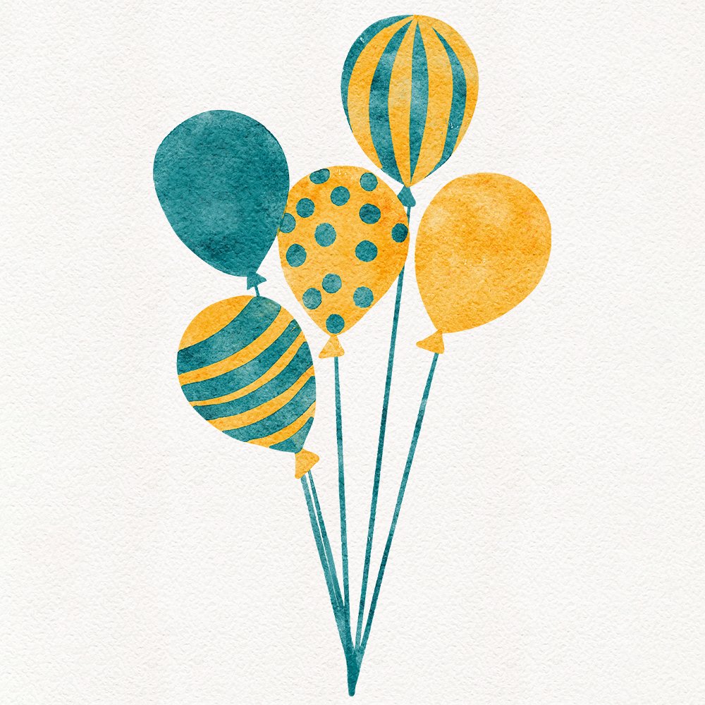 Watercolor balloons illustration