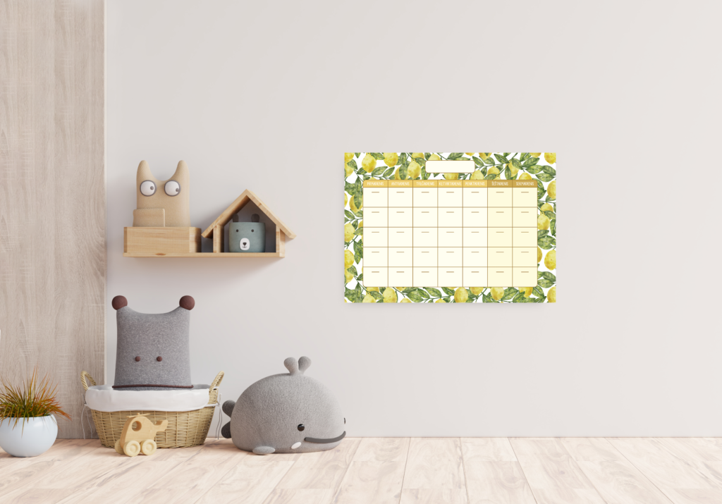 Monthly calendar with stickers for kids